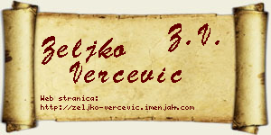 Željko Verčević vizit kartica